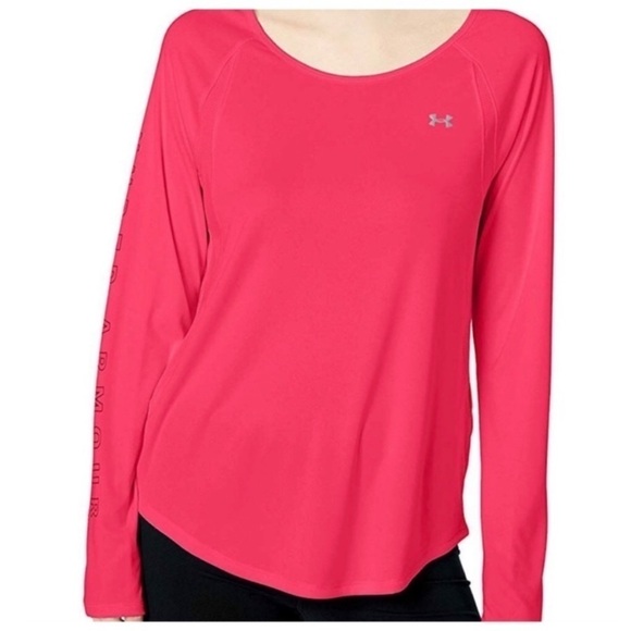 Under Armour Hot Pink Logo Long Sleeve EUC - Picture 1 of 7